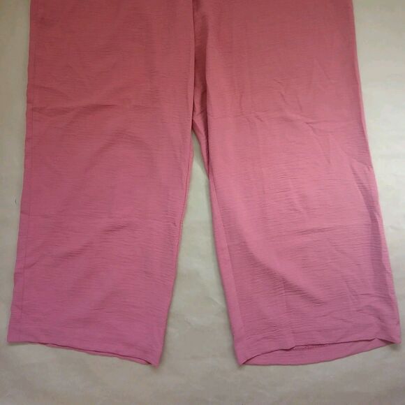 Hilary Radley Women's Crepe Pull-On Pants Size XL Coral Pink Wide Leg - Picture 5 of 10